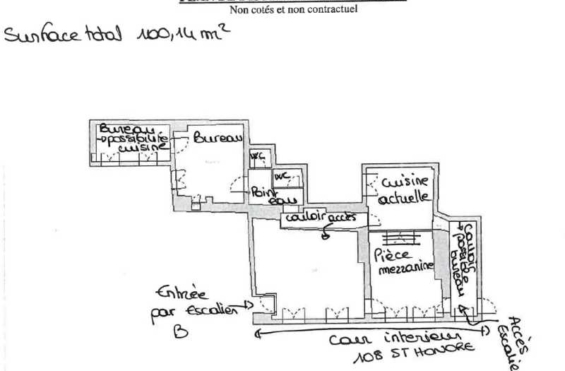 A LOUER Bureaux 100m2 ref 1454094-0L