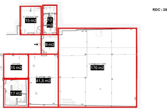 A LOUER Bureaux 580m2 ref 1462116-0L
