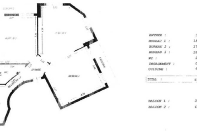 A LOUER Bureaux 66m2 ref 1454055-0L