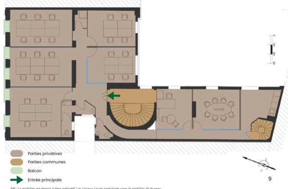 A LOUER Bureaux 721m2 ref 1462149-0L