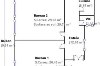 A LOUER Bureaux 72m2 ref 1462053-0L