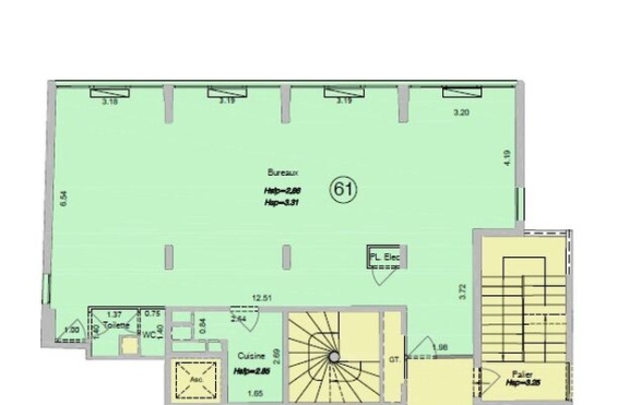 A LOUER Bureaux 737m2 ref 2141797-0L
