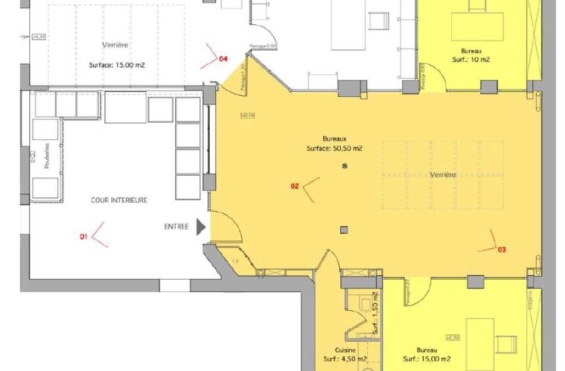 A LOUER Bureaux 82m2 ref 1454007-0L