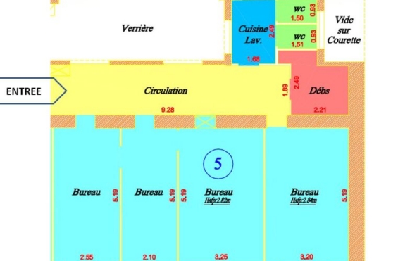 A LOUER Bureaux 89m2 ref 2165924-0L