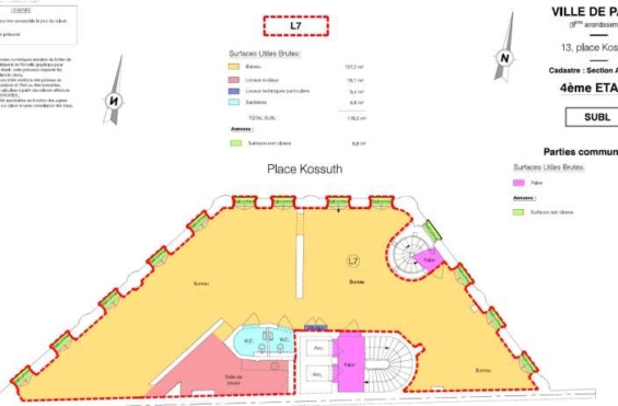 A LOUER Bureaux 928m2 ref 1462089-0L