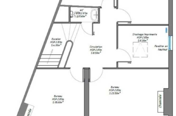 A SOUS-LOUER Bureaux 100m2 ref 1224595-0L